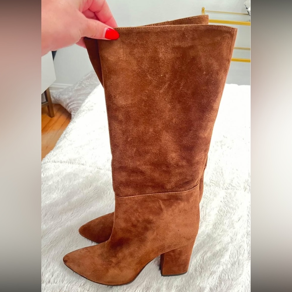 Le Chateau Brown Suede Heeled Boots